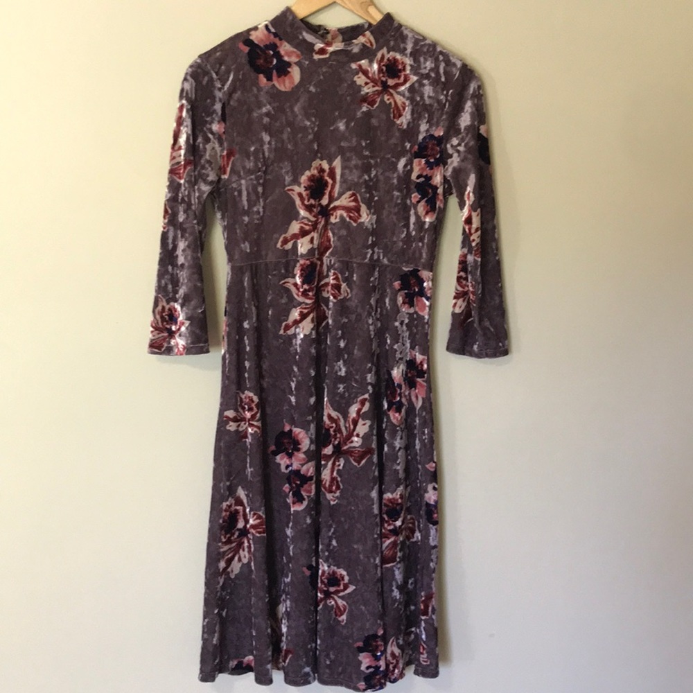 ROOLEE purple velvet midi dress